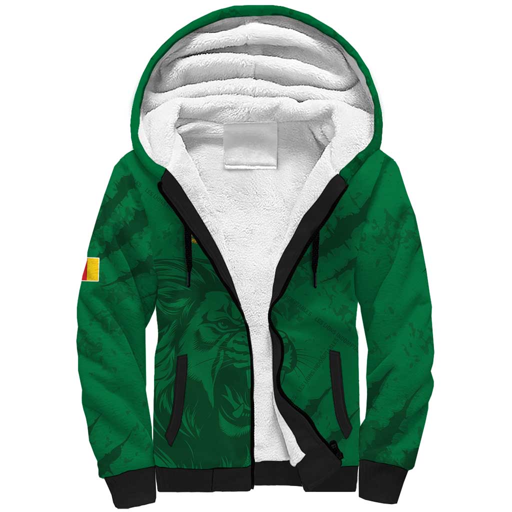 Custom Cameroon Football Sherpa Hoodie Go Les Lions Indomptables Go - African Pride