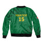 Custom Cameroon Football Sleeve Zip Bomber Jacket Go Les Lions Indomptables Go - African Pride