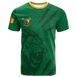 Custom Cameroon Football T shirt Go Les Lions Indomptables Go LT15
