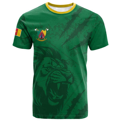 Custom Cameroon Football T shirt Go Les Lions Indomptables Go LT15
