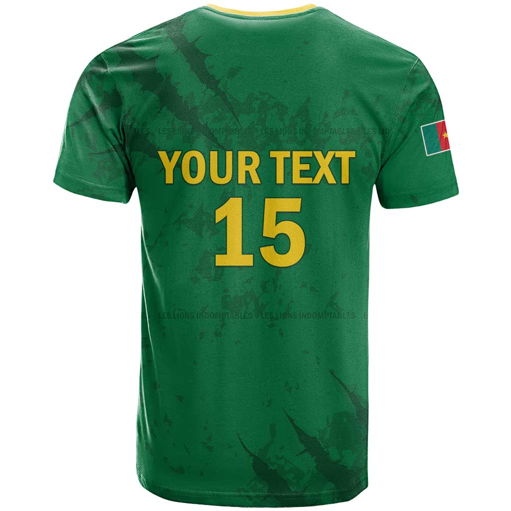 Custom Cameroon Football T shirt Go Les Lions Indomptables Go LT15