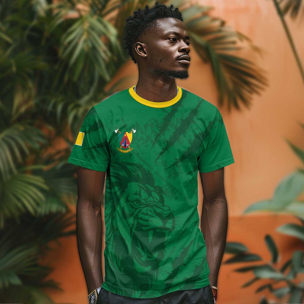 Custom Cameroon Football T shirt Go Les Lions Indomptables Go LT15