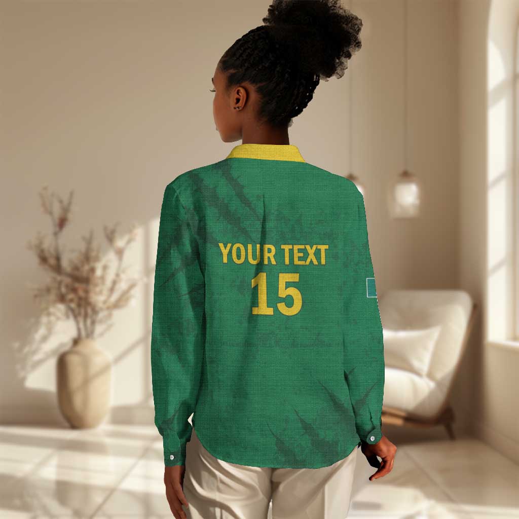 Custom Cameroon Football Women Casual Shirt Go Les Lions Indomptables Go - African Pride