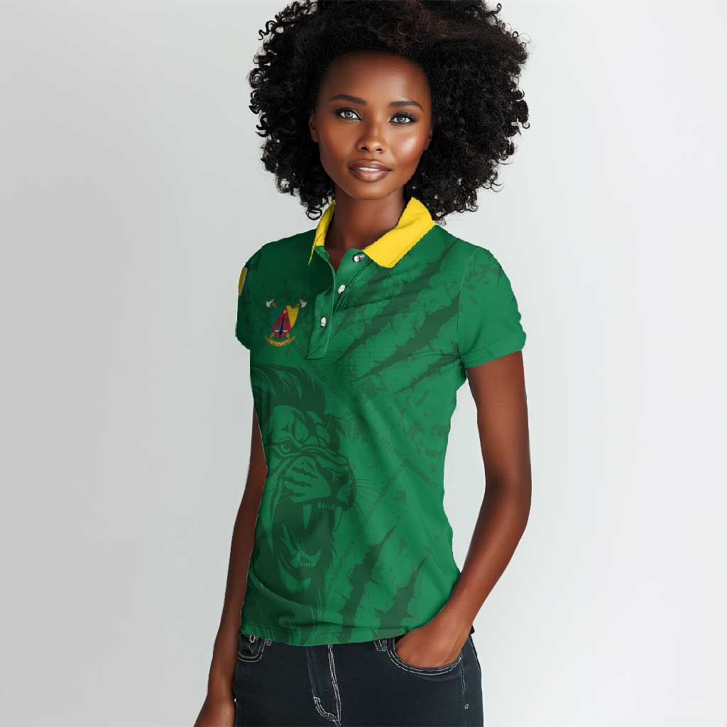 Custom Cameroon Football Women Polo Shirt Go Les Lions Indomptables Go LT15