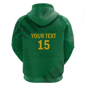 Custom Cameroon Football Zip Hoodie Go Les Lions Indomptables Go - African Pride