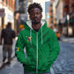 Custom Cameroon Football Zip Hoodie Go Les Lions Indomptables Go - African Pride