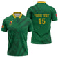 Custom Cameroon Football Zipper Polo Shirt Go Les Lions Indomptables Go - African Pride