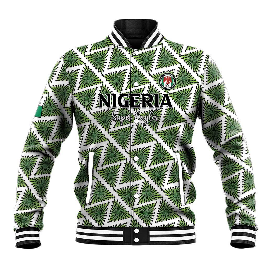 Custom Nigeria Football Baseball Jacket Come On Super Eagles - African Pride