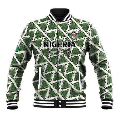 Custom Nigeria Football Baseball Jacket Come On Super Eagles - African Pride