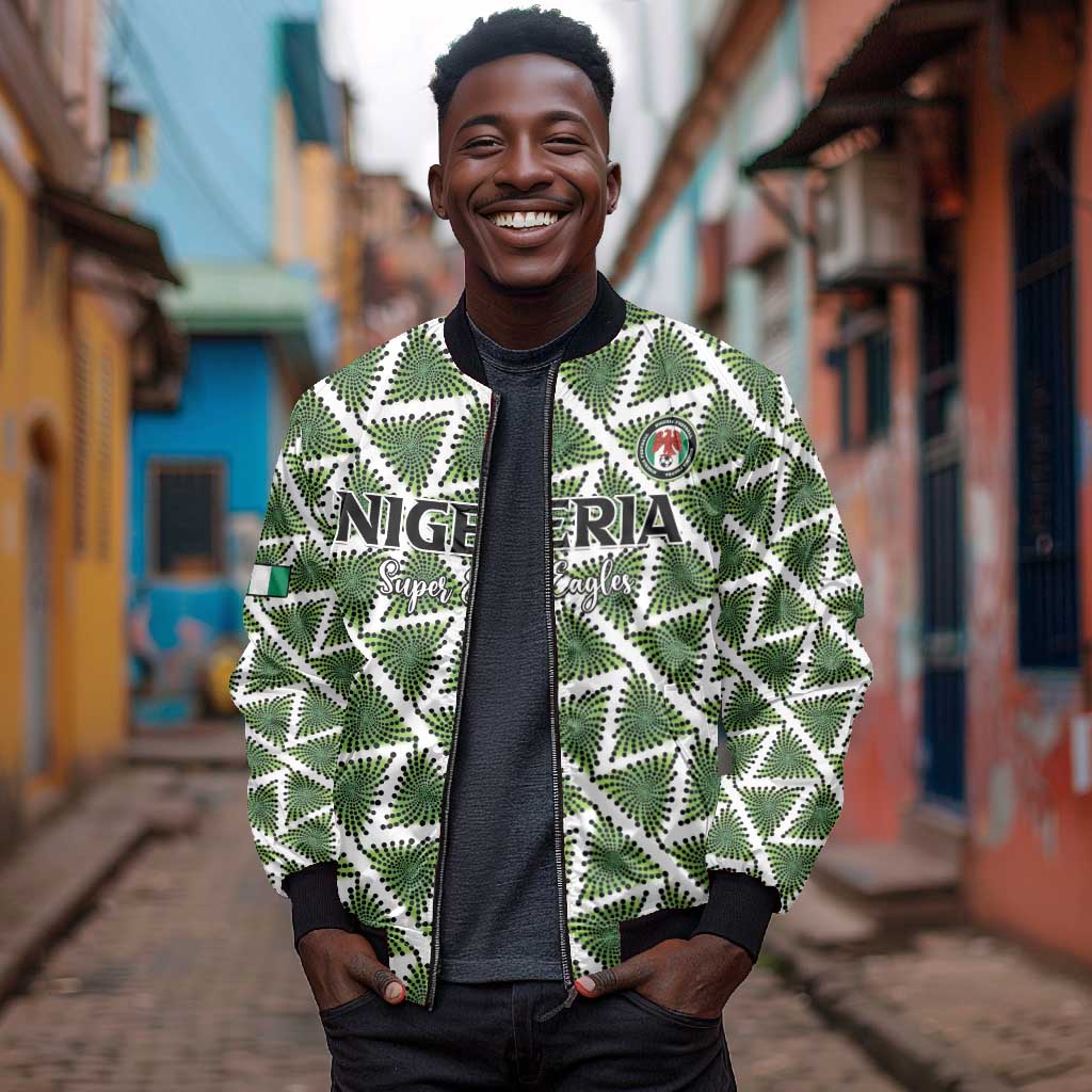 Custom Nigeria Football Bomber Jacket Come On Super Eagles - African Pride