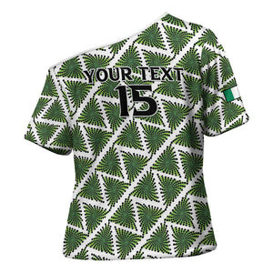 Custom Nigeria Football Cross Shoulder Shirt Come On Super Eagles - African Pride