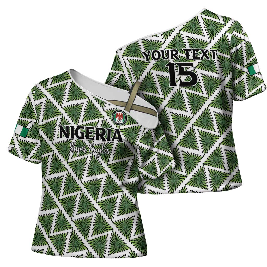 Custom Nigeria Football Cross Shoulder Shirt Come On Super Eagles - African Pride