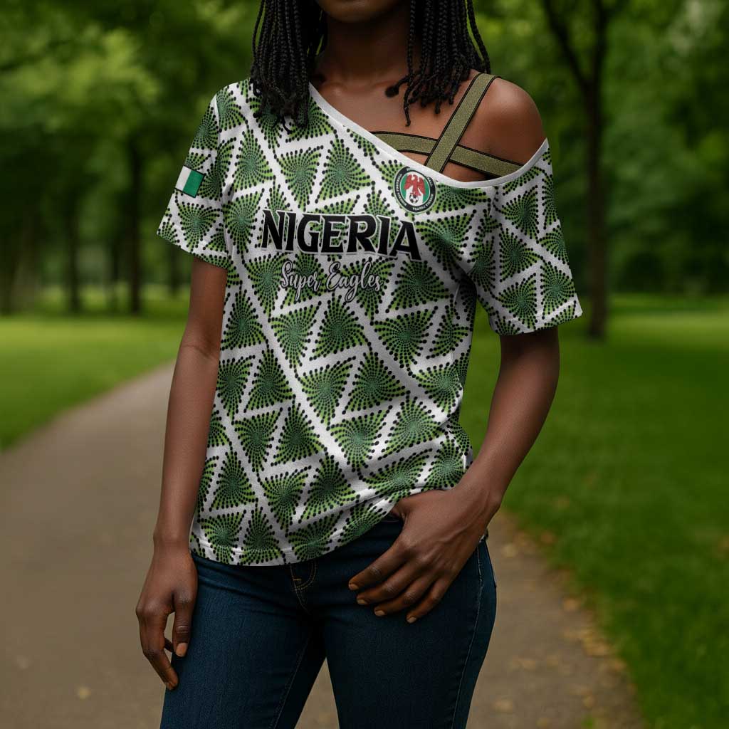 Custom Nigeria Football Cross Shoulder Shirt Come On Super Eagles - African Pride