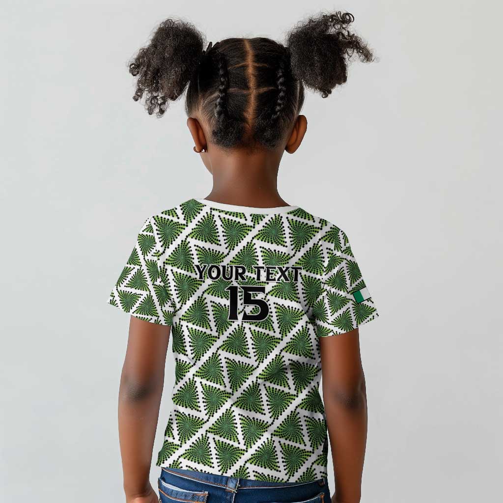 Custom Nigeria Football Kid T shirt Come On Super Eagles - African Pride