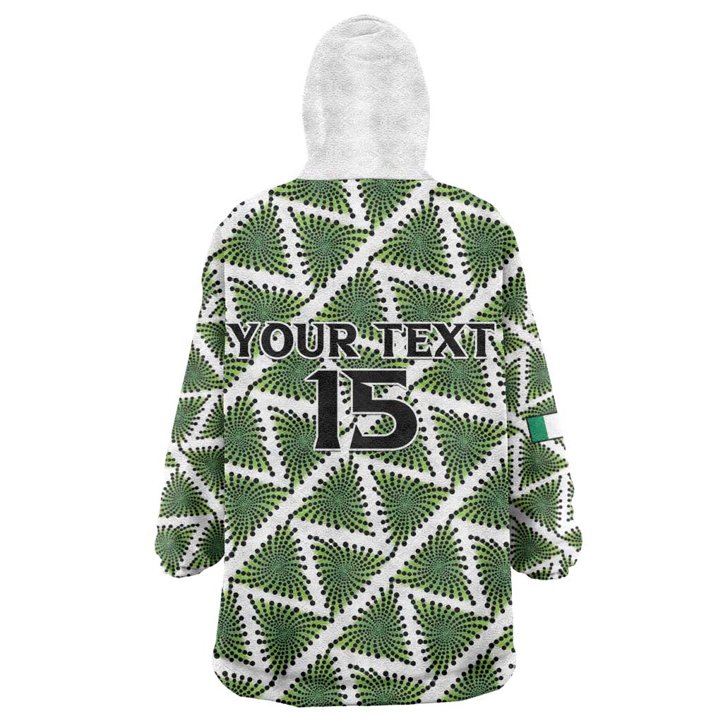 Custom Nigeria Football Kid Wearable Blanket Hoodie Come On Super Eagles - African Pride
