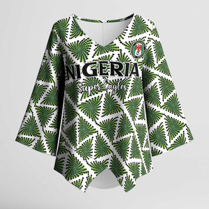 Custom Nigeria Football Kimono Sleeve Blouse Come On Super Eagles - African Pride
