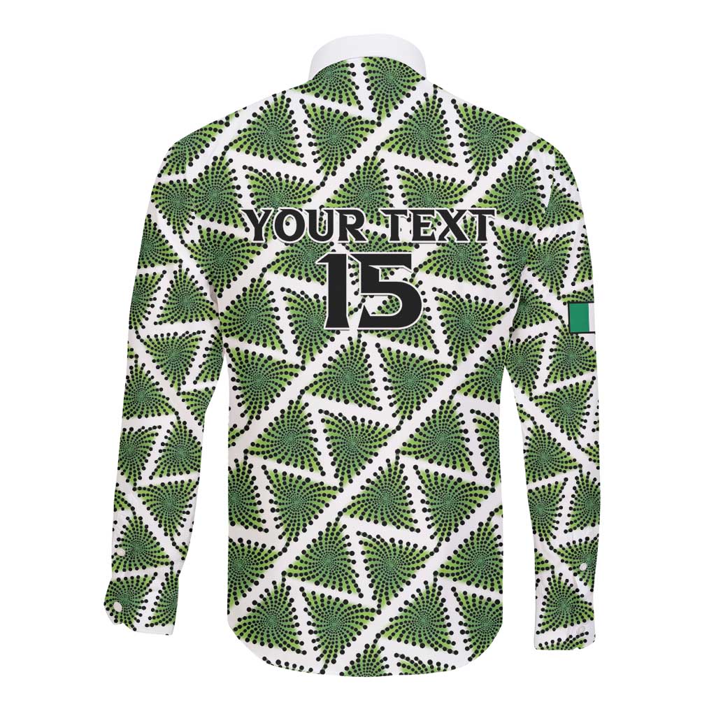 Custom Nigeria Football Long Sleeve Button Shirt Come On Super Eagles - African Pride