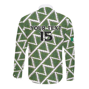 Custom Nigeria Football Long Sleeve Button Shirt Come On Super Eagles - African Pride