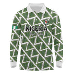 Custom Nigeria Football Long Sleeve Polo Shirt Come On Super Eagles - African Pride