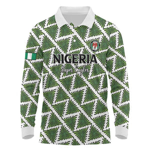 Custom Nigeria Football Long Sleeve Polo Shirt Come On Super Eagles - African Pride