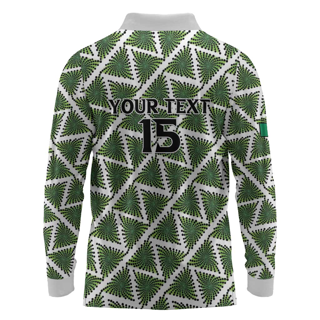 Custom Nigeria Football Long Sleeve Polo Shirt Come On Super Eagles - African Pride