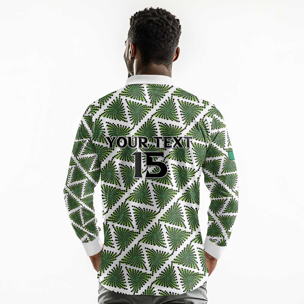 Custom Nigeria Football Long Sleeve Polo Shirt Come On Super Eagles - African Pride