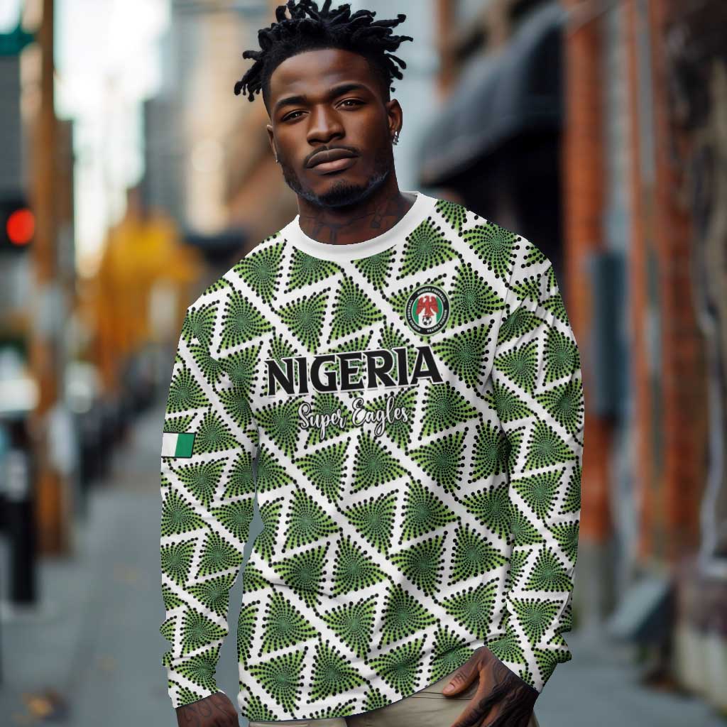 Custom Nigeria Football Long Sleeve Shirt Come On Super Eagles - African Pride