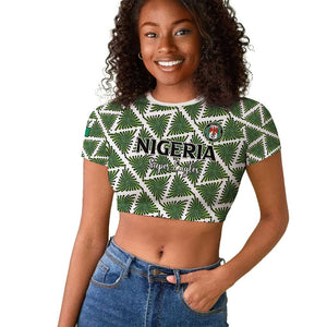 Custom Nigeria Football Raglan Cropped T shirt Come On Super Eagles - African Pride