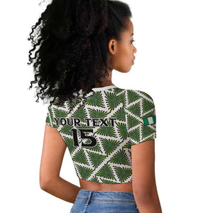 Custom Nigeria Football Raglan Cropped T shirt Come On Super Eagles - African Pride
