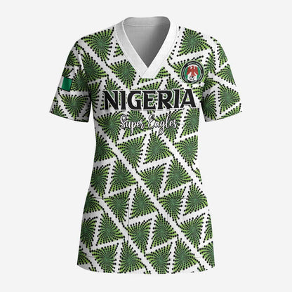 Custom Nigeria Football Scrub Top Come On Super Eagles - African Pride