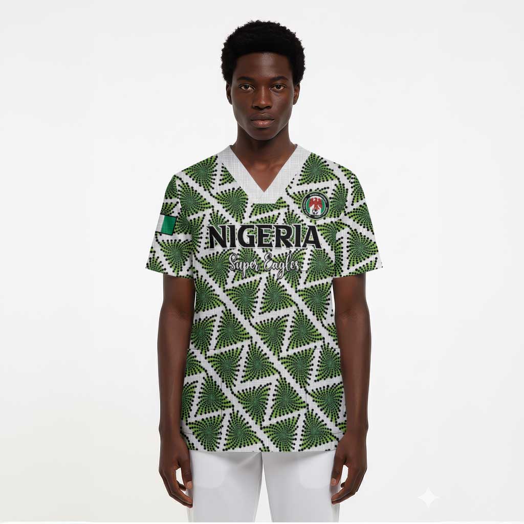 Custom Nigeria Football Scrub Top Come On Super Eagles - African Pride