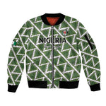 Custom Nigeria Football Sleeve Zip Bomber Jacket Come On Super Eagles - African Pride