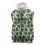 Custom Nigeria Football Sleeveless Zip Hoodie Come On Super Eagles - African Pride