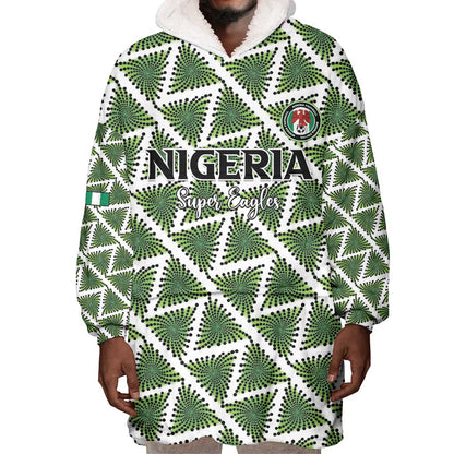 Custom Nigeria Football Wearable Blanket Hoodie Come On Super Eagles - African Pride
