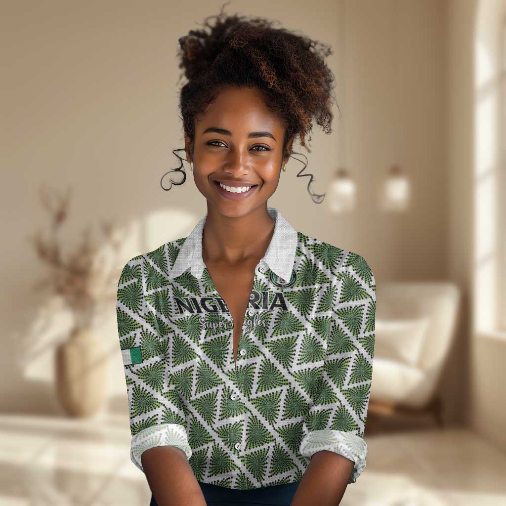 Custom Nigeria Football Women Casual Shirt Come On Super Eagles - African Pride