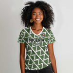 Custom Nigeria Football Women V-Neck T-Shirt Come On Super Eagles - African Pride