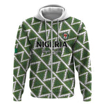 Custom Nigeria Football Zip Hoodie Come On Super Eagles - African Pride