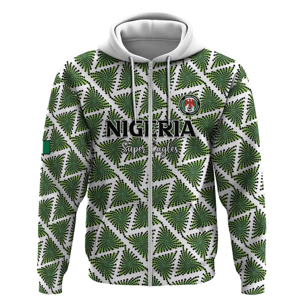 Custom Nigeria Football Zip Hoodie Come On Super Eagles - African Pride