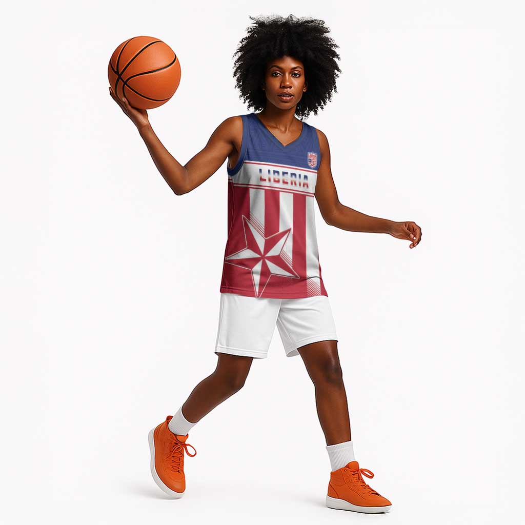 Custom Liberia Football Basketball Jersey Sporty Style - African Pride