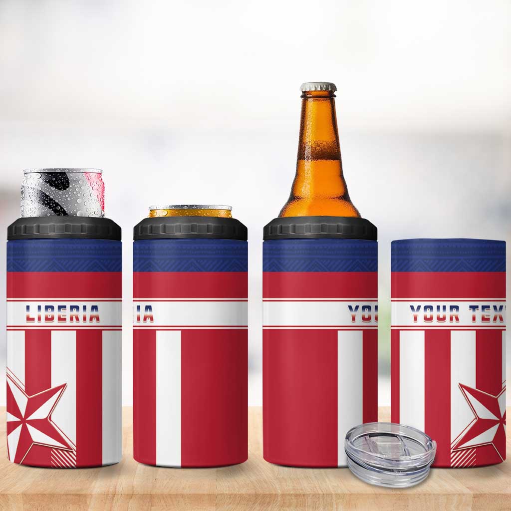 Custom Liberia Football 4 in 1 Can Cooler Tumbler Sporty Style