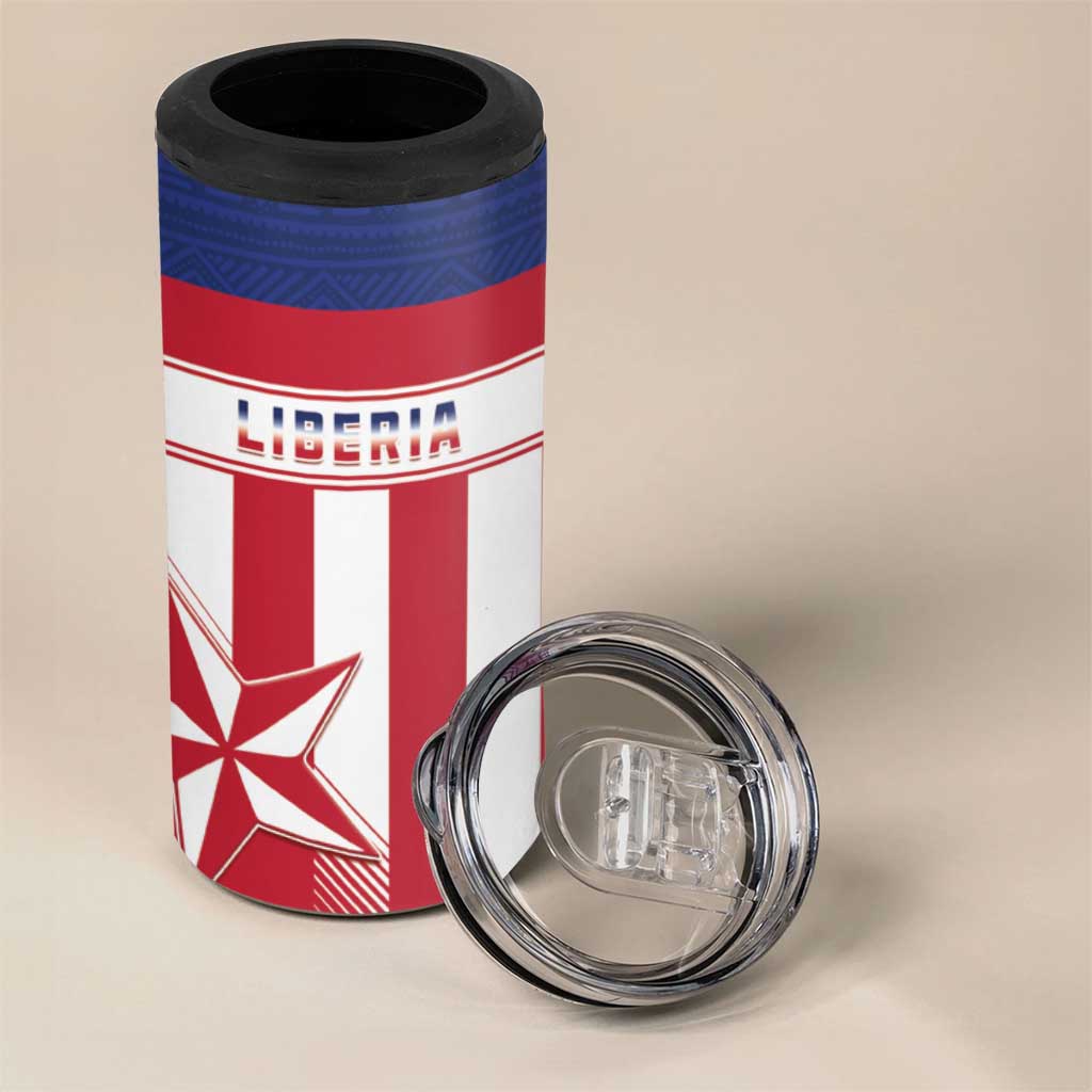 Custom Liberia Football 4 in 1 Can Cooler Tumbler Sporty Style