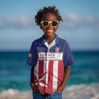 Custom Liberia Football Kid Hawaiian Shirt Sporty Style