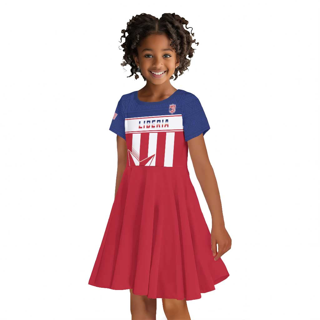 Custom Liberia Football Kid Short Sleeve Dress Sporty Style