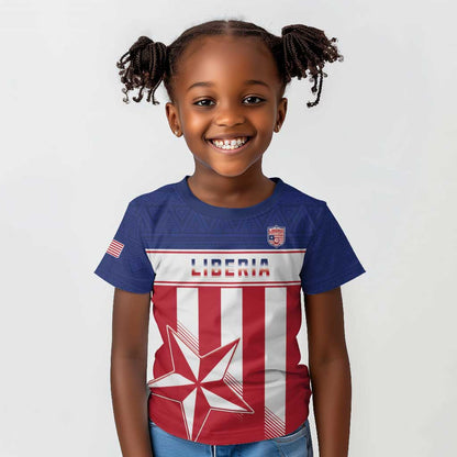 Custom Liberia Football Kid T shirt Sporty Style