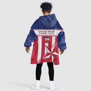 Custom Liberia Football Kid Wearable Blanket Hoodie Sporty Style
