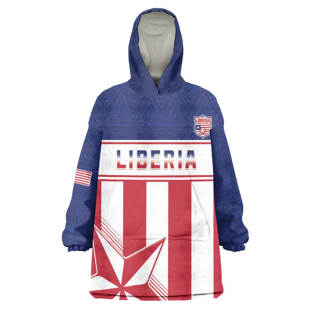 Custom Liberia Football Kid Wearable Blanket Hoodie Sporty Style