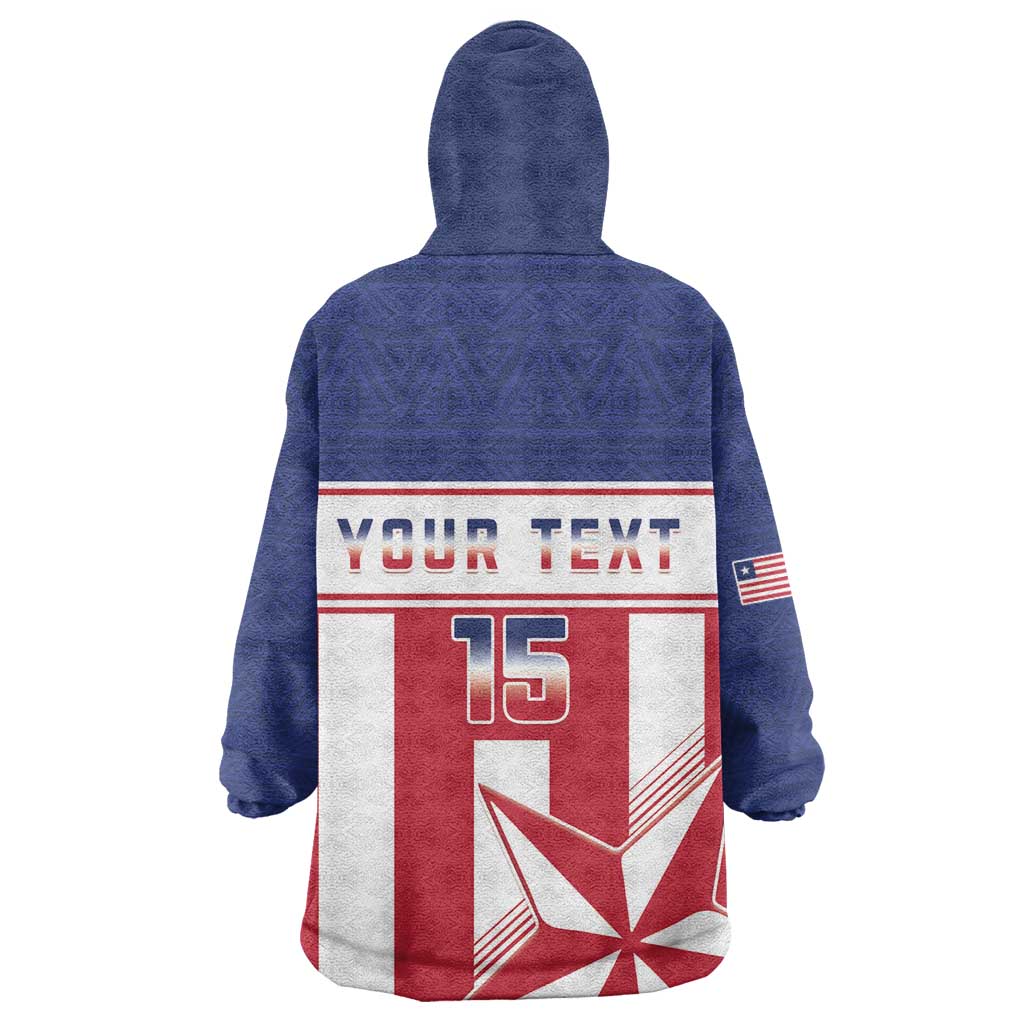 Custom Liberia Football Kid Wearable Blanket Hoodie Sporty Style