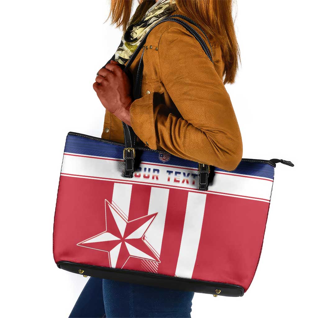 Custom Liberia Football Leather Tote Bag Sporty Style