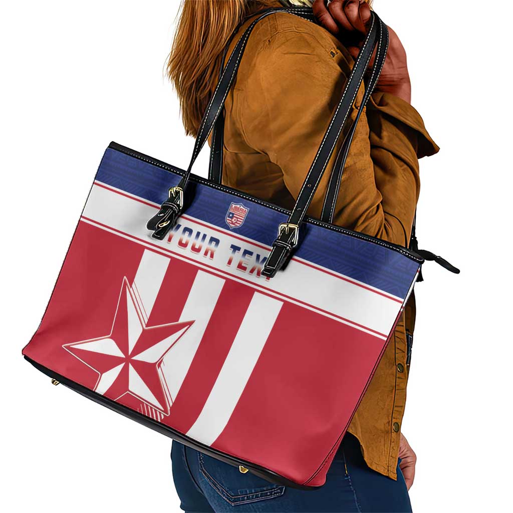 Custom Liberia Football Leather Tote Bag Sporty Style