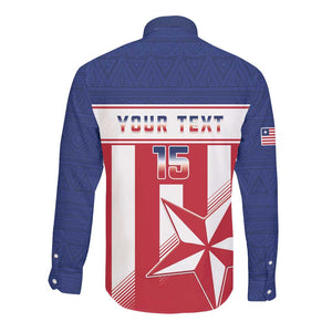Custom Liberia Football Long Sleeve Button Shirt Sporty Style